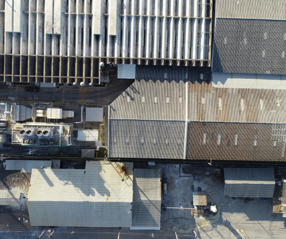 Aerial view of roofs