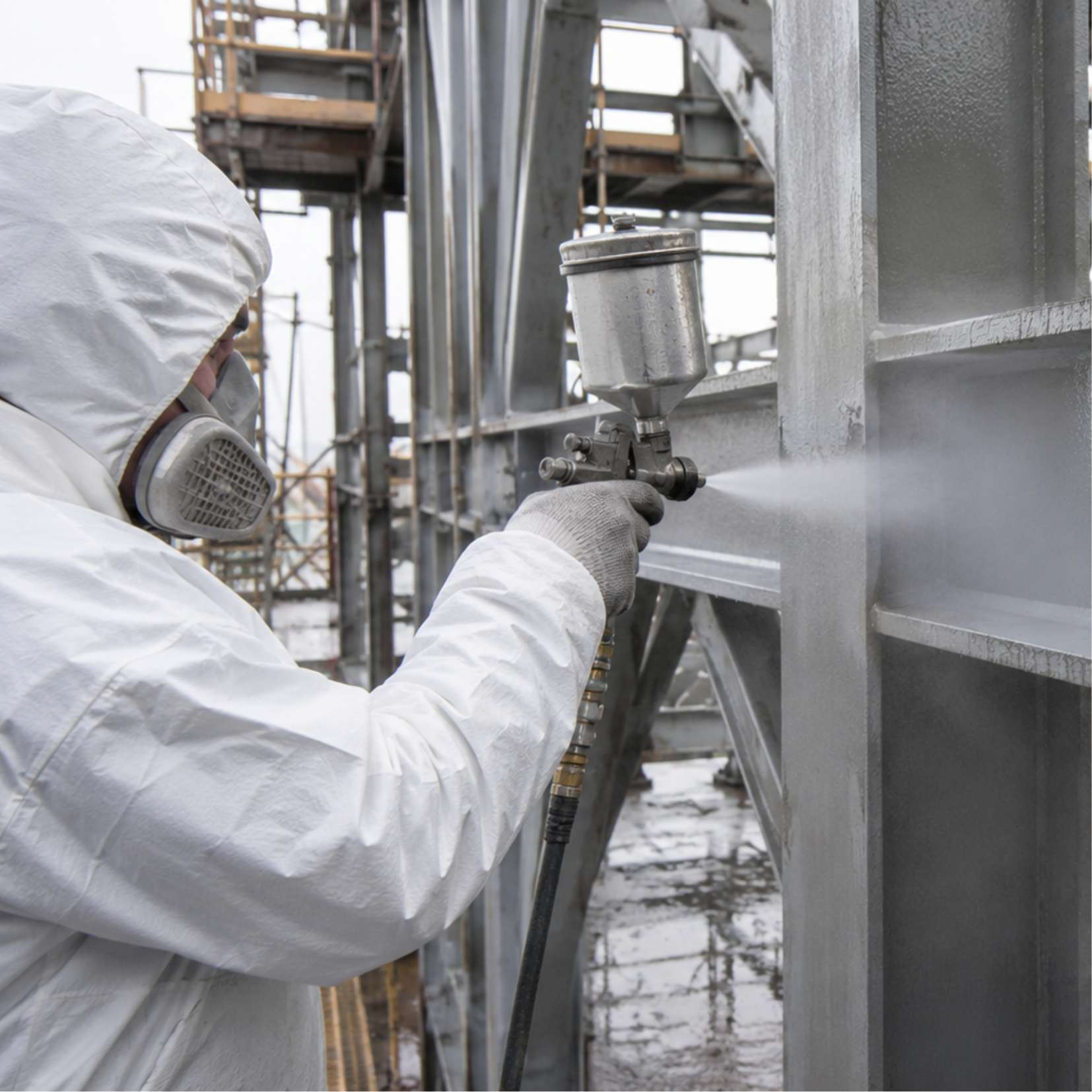 Industrial coating application with environmental conditions affecting cure