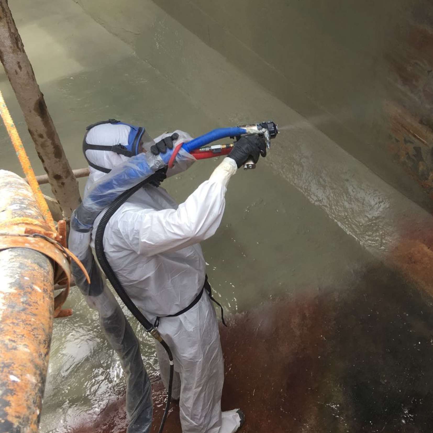 Industrial steel asset being returned to service after coating application