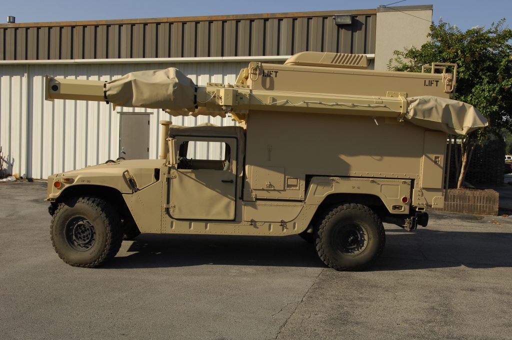 Military vehicle coated with Ultimate Linings polyurea