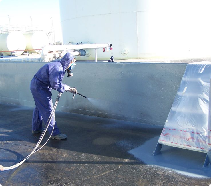 Polyurea chemistry spray application